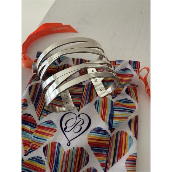 Brighton Christo Chara Wide Cuff Silver Tone Bracelet 6.5 In New in Dust bag - Picture 8 of 8